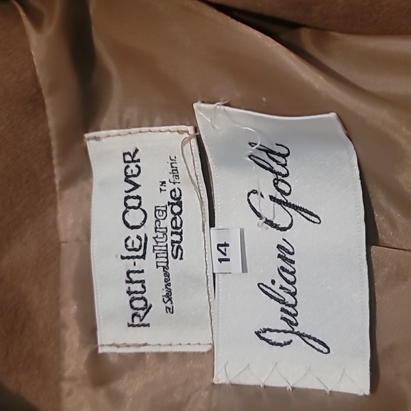 Vintage Julian Gold  Ultra Suede 14 With Belt Fully Lined (Price Firm) - Picture 3 of 9